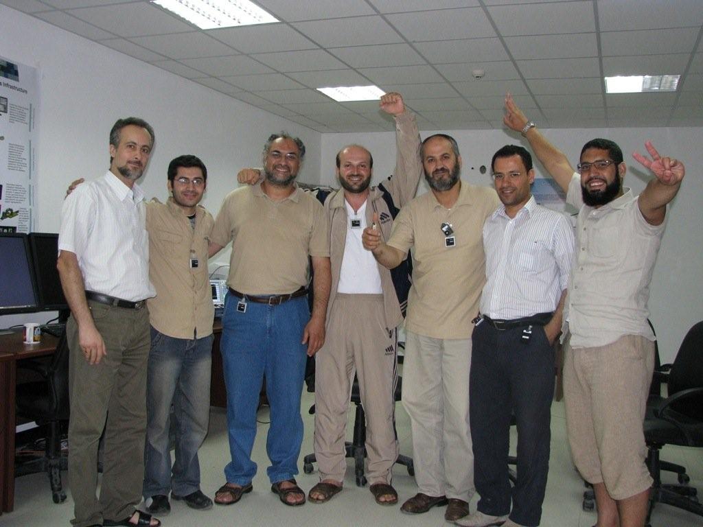 A part of the staff during the first beam